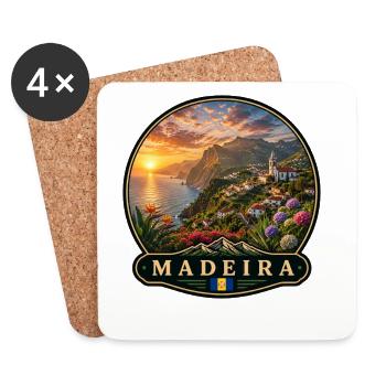 Madeira Portugal Urlaub Insel ewiger Frühling - Untersetzer (4er-Set) - Weiß - Vorne