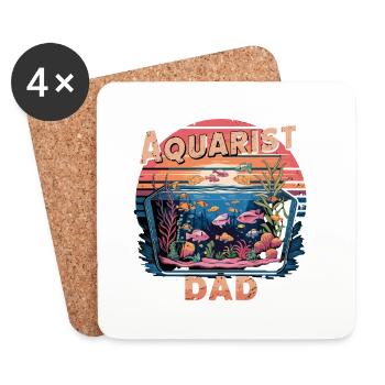 Motif drôle de père aquariophile Papa aquarium pour - Dessous de verre (lot de 4) - blanc - Devant