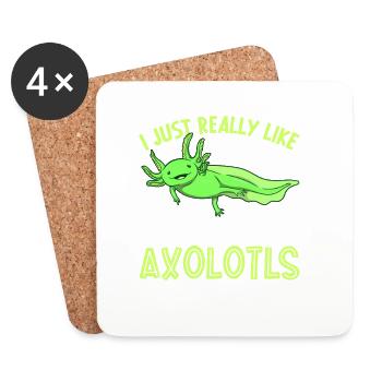 I love my GFP Axolotl - Coasters (set of 4) - white - Front