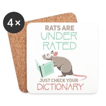 Rat, house rat, rat owner, rat lover - Coasters (set of 4) - white - Front