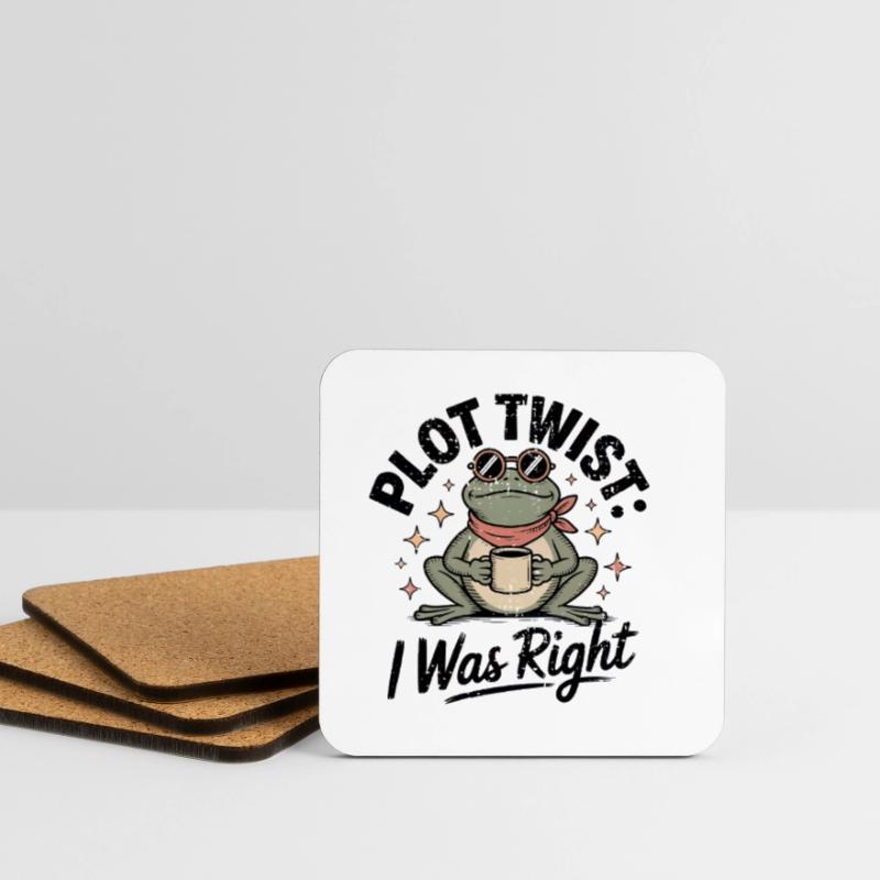 Plot Twist Frog : J’avais raison Dessous de verre (lot de 4)