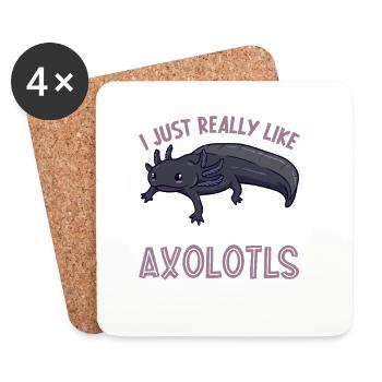 I love my Black Melanoid Axolotl - Coasters (set of 4) - white - Front