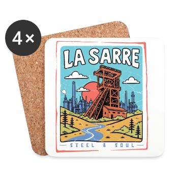 Saarland - La Sarre Stahl & Seele - Untersetzer (4er-Set) - Weiß - Vorne