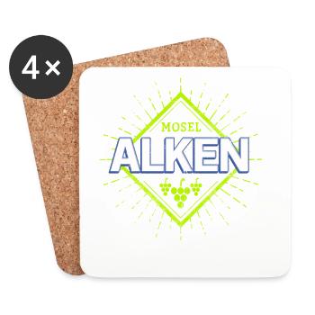 Alken an der Mosel Weintrauben Vintage Souvenir - Untersetzer (4er-Set) - Weiß - Vorne