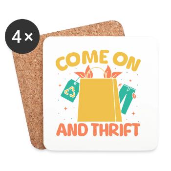 Thrift Shopper Come On & Thrift Thrift Store - Untersetzer (4er-Set) - Weiß - Vorne