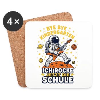 Schulanfang Astronaut Rocke Schule Shirt - Untersetzer (4er-Set) - Weiß - Vorne