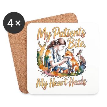 Wildlife Vet My Patients Bite My Wildlife Care - Coasters (set of 4) - white - Front