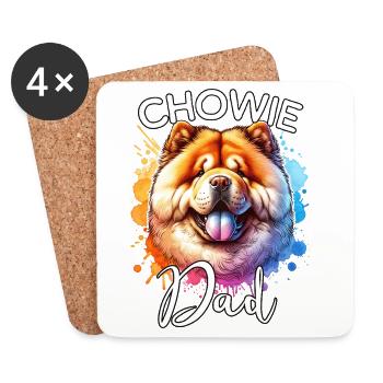 Papa Chowchow - Dessous de verre (lot de 4) - blanc - Devant