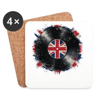 British Vinyl Flag - Untersetzer (4er-Set) - Weiß - Vorne