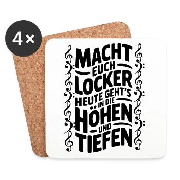 Chor - Macht Euch Locker - Chorleiter Chorleiterin - Untersetzer (4er-Set) - Weiß - Vorne