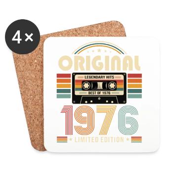 50e anniversaire Gift Man cassette Best of 1976 - Dessous de verre (lot de 4) - blanc - Devant