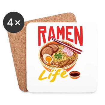 Ramen Life Nudel Bowl Japan Foodie - Untersetzer (4er-Set) - Weiß - Vorne