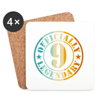 9th Birthday Boy Girl Official Legend 9 - Coasters (set of 4) - white - Front