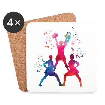 Cheerleader Cheer Mom Cheerleading - Untersetzer (4er-Set) - Weiß - Vorne