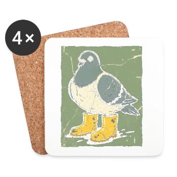 Dove with yellow boots - Coasters (set of 4) - white - Front