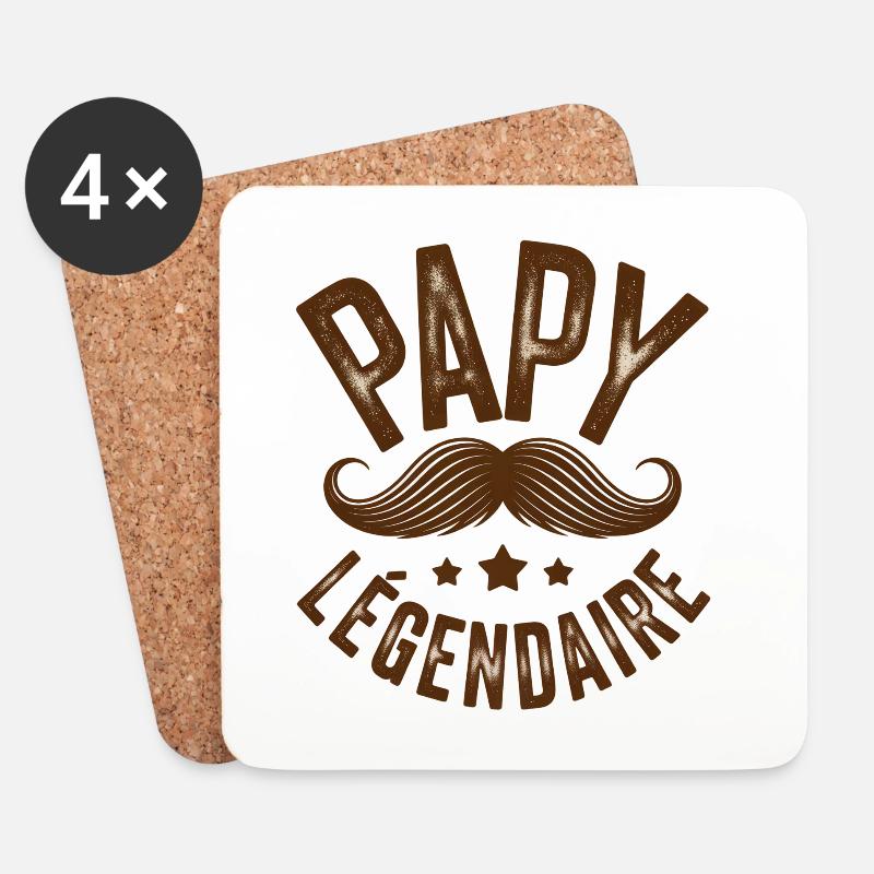 Opa Legendärer Vatertag - Untersetzer (4er-Set) - Weiß