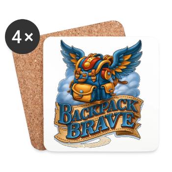 Backpack Brave Magical Flying Winged Bag - Coasters (set of 4) - white - Front
