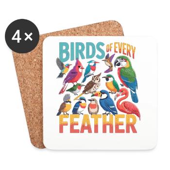 Vogel des Oiseaux de Chaque Plume - Dessous de verre (lot de 4) - blanc - Devant