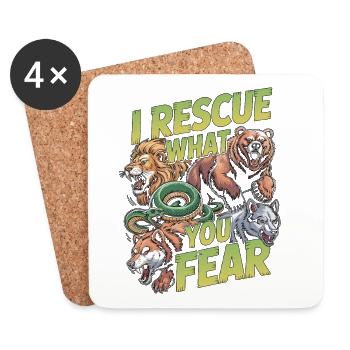 Vétérinaire de la faune sauvage Je sauve ce que tu crains Amateur des animaux - Dessous de verre (lot de 4) - blanc - Devant