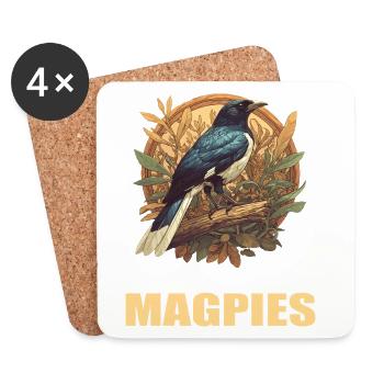 Pies Magpie - Dessous de verre (lot de 4) - blanc - Devant