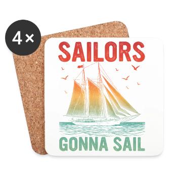 Sailors going to Sail Sailor Sail Captain - Coasters (set of 4) - white - Front