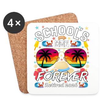 teacher retirement t shirt retirement Teacher - Coasters (set of 4) - white - Front