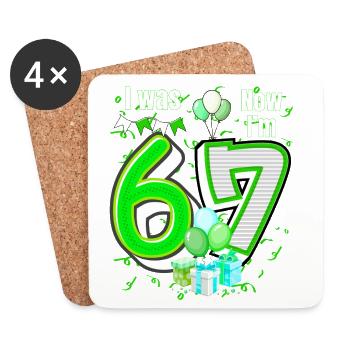 I was 6 Now Im 7 Birthday Shirt Kids 7 Birthday - Coasters (set of 4) - white - Front