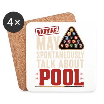 Billiard Pool Saying Shirt - Coasters (set of 4) - white - Front