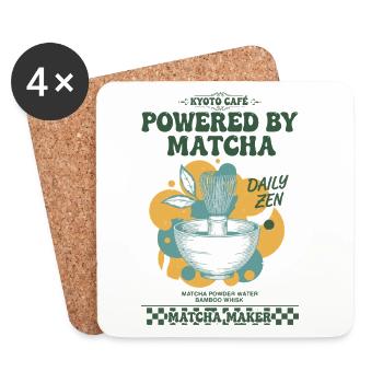 Propulsé par Matcha Daily Zen Matcha Maker Kyoto - Dessous de verre (lot de 4) - blanc - Devant