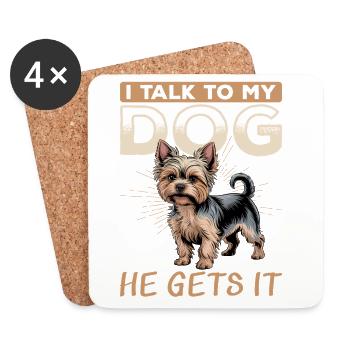 Yorkshire Terrier Yorkie Dog Breed - Coasters (set of 4) - white - Front