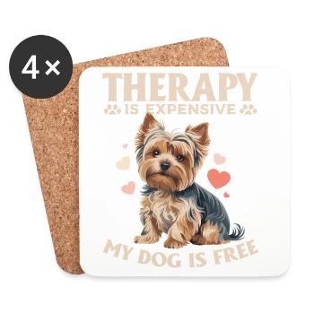 Yorkshire Terrier Yorkie Dog Breed - Coasters (set of 4) - white - Front