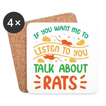Rat, house rat, rat owner, rat lover - Coasters (set of 4) - white - Front