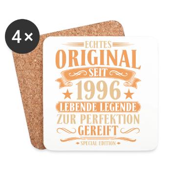 Original seit 1996 – Retro 30. Geburtstag - Untersetzer (4er-Set) - Weiß - Vorne