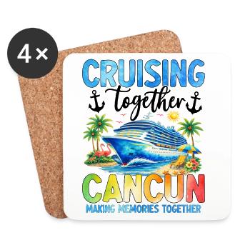 Croisière ensemble Cancún Créer des souvenirs - Dessous de verre (lot de 4) - blanc - Devant