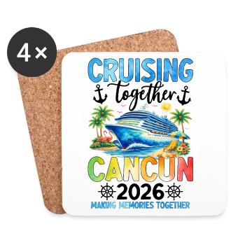 Family Vacation Cancun 2026 - Untersetzer (4er-Set) - Weiß - Vorne