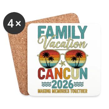 Family Vacation Cancun 2026 - Untersetzer (4er-Set) - Weiß - Vorne