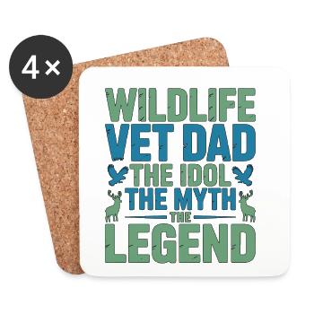 Vétérinaire de la faune sauvage, papa, l’idole, les soins des animaux exotiques - Dessous de verre (lot de 4) - blanc - Devant