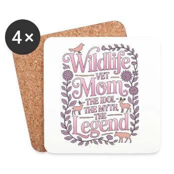 Vétérinaire de la faune Maman L’idole Le Vétérinaire du zoo - Dessous de verre (lot de 4) - blanc - Devant