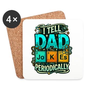 Dad Jokes Periodic Table Chemistry Nerd Humor - Coasters (set of 4) - white - Front