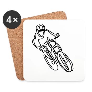 VTT Descente - Dessous de verre (lot de 4) - blanc - Devant