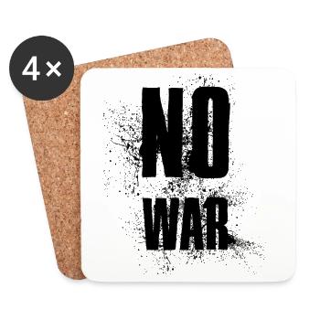 NO WAR – Statement for peace against war - Coasters (set of 4) - white - Front