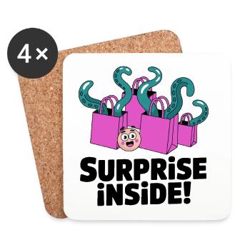 Surprise Inside Octopus Bags - Coasters (set of 4) - white - Front