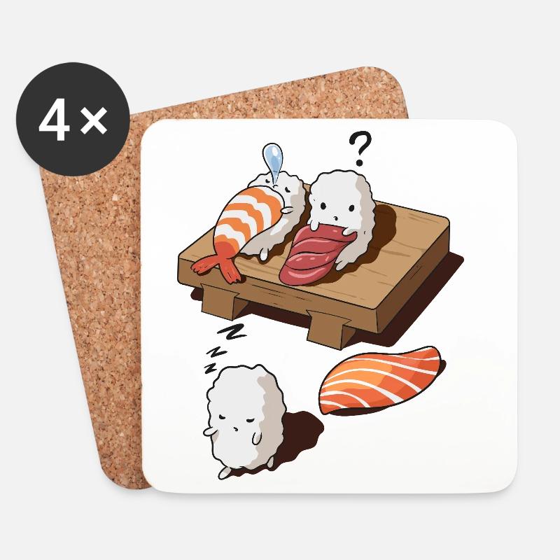Von Sushi träumen - Untersetzer (4er-Set) - Weiß