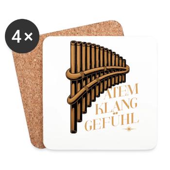Panflöte Atem Klang Gefühl für Panflötenfans - Untersetzer (4er-Set) - Weiß - Vorne