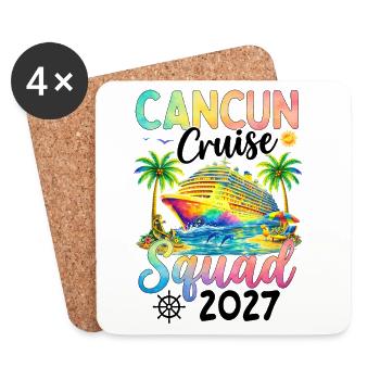 Équipe de croisière de Cancún 2027 - Dessous de verre (lot de 4) - blanc - Devant