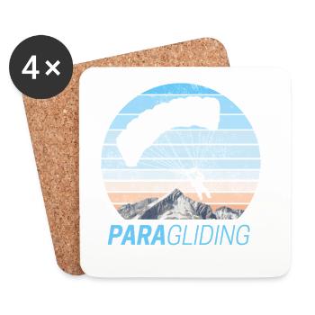 Paragliding Vintage Gleitschirmfliegen Design - Coasters (set of 4) - white - Front