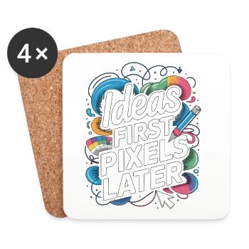 Graphic Designer Ideas First Pixels Visual Artist - Untersetzer (4er-Set) - Weiß - Vorne