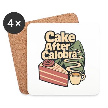 Cake After Calobra Mallorca Road Cycling Humor - Coasters (set of 4) - white - Front
