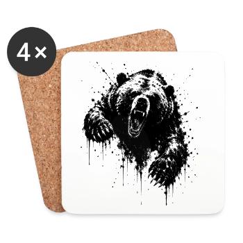 Dark Bear Spritz Graffiti - Dessous de verre (lot de 4) - blanc - Devant