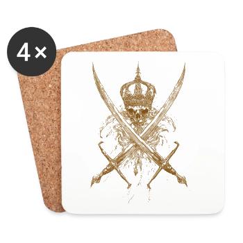 Roi des Morts – Épées & Couronne - Dessous de verre (lot de 4) - blanc - Devant